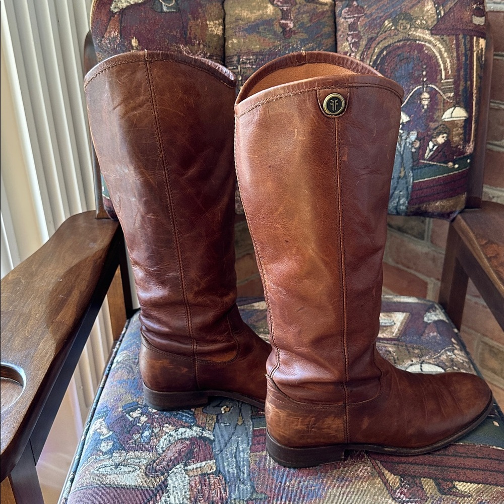 Brown Leather Knee-High Boots - Picture 4 of 5